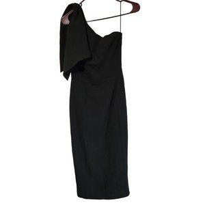 NWT The Population One Shoulder Little Black Dress Sz XS